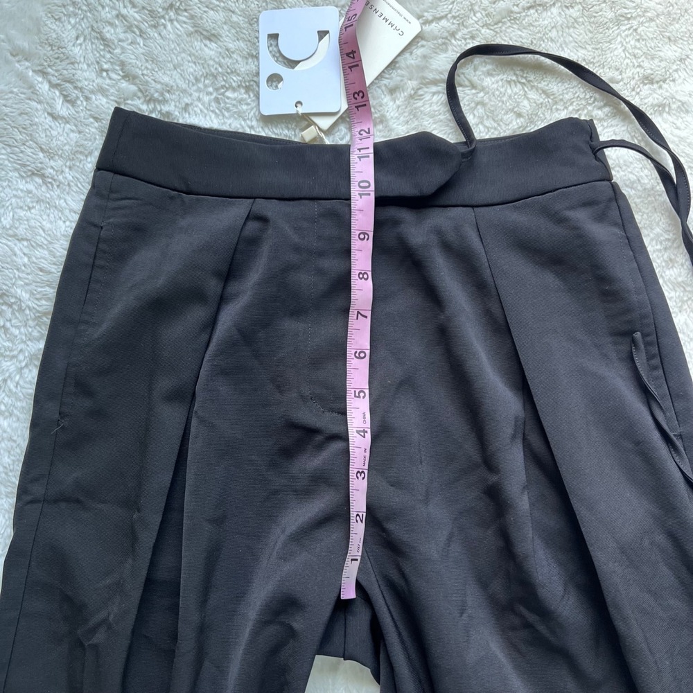 Commense Black Wide Leg Pleated High Rise Trousers Pants OA230526069 Small NWT - Picture 9 of 14